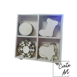 Коледна кутия  - 32бр. дървени елементи