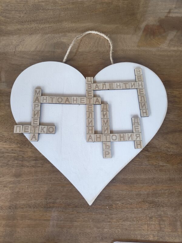 Personalizirana darvena sarcevina tabela s imena